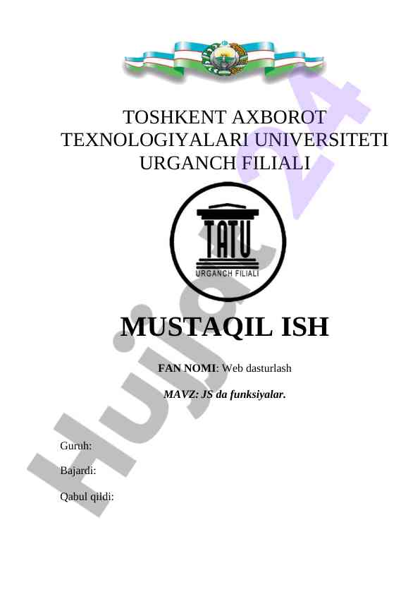 Javascript dasturlashda funksiyalarni o'rganish