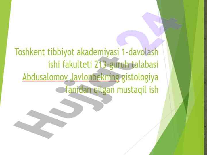 Tishlarning tuzilishi va taraqqiyoti