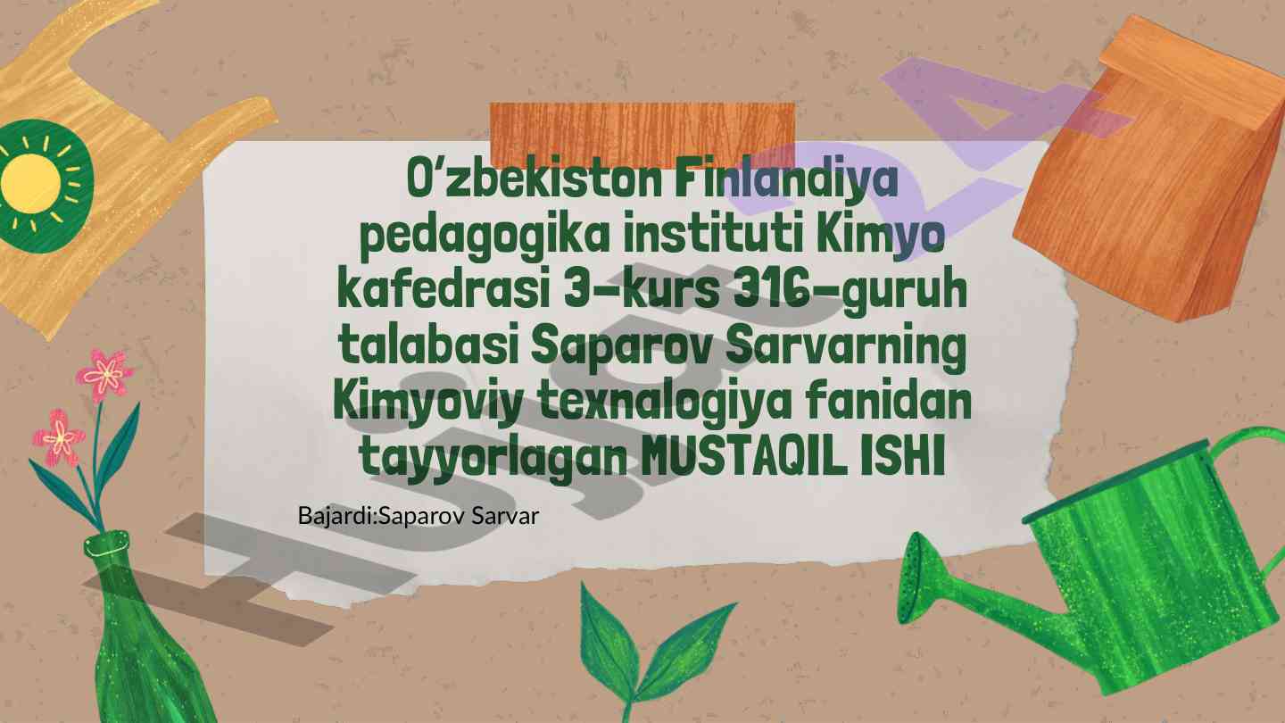 Ammiak va nitrat kislota ishlab chiqarish nazariy asoslari