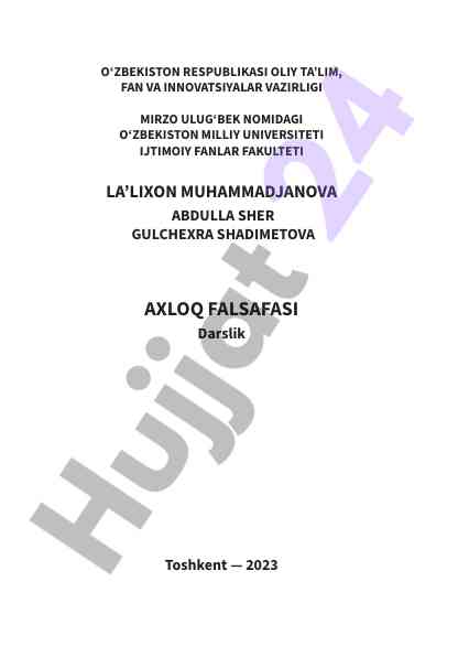 Axloq falsafasi darslik 2023 yil