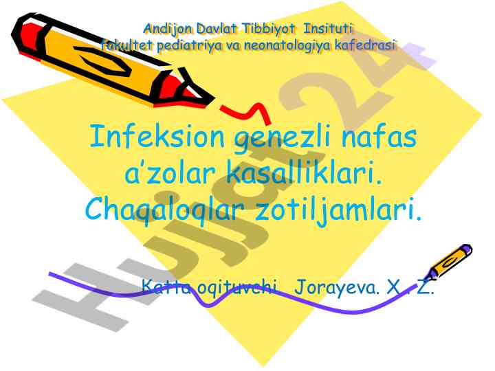Infeksion genezli nafas a’zolar kasalliklari tahlili