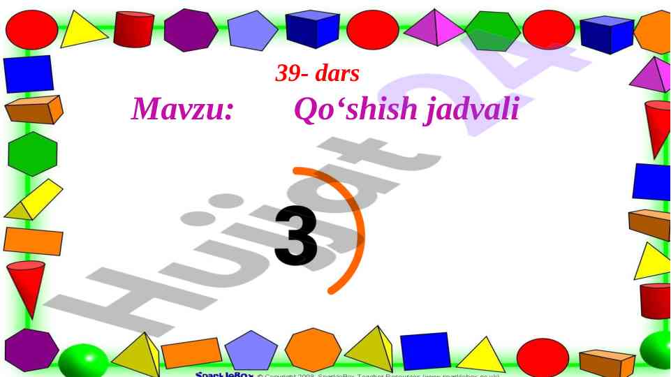 Qo‘shish jadvali o‘rganish dars ishlanmasi