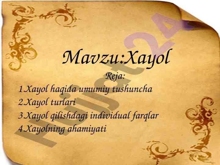 Xayol va uning ahamiyati haqida tahlil