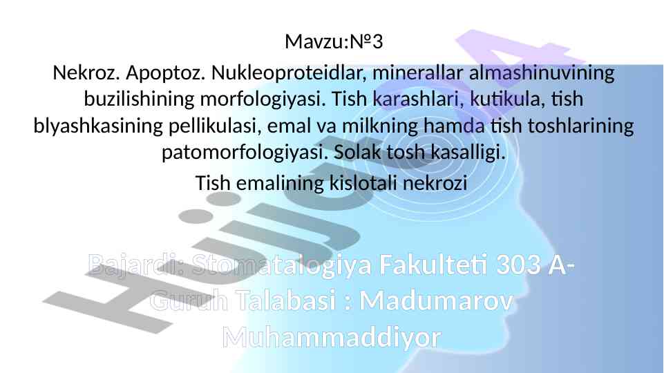 Nekroz va apoptozning tibbiyotdagi ahamiyati