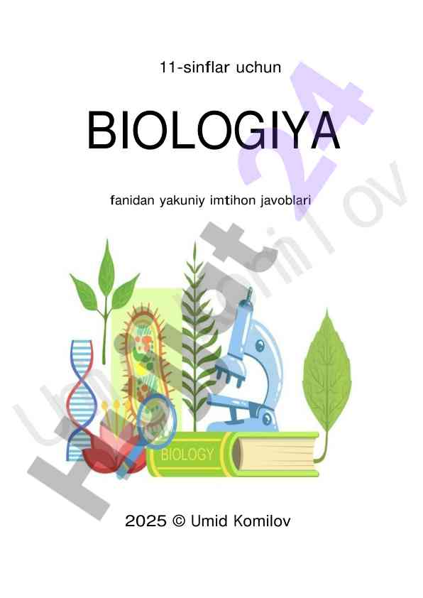 Biologiya 11-sinf yakuniy imtihon javoblari