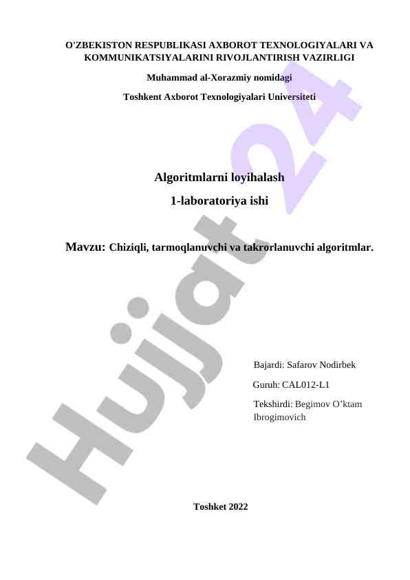 Chiziqli tarmoqlanuvchi va takrorlanuvchi algoritmlar