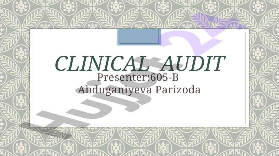 Klinik audit: revmatoid artrit va tashxislar