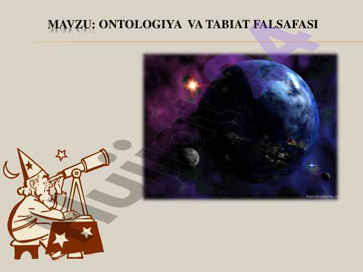 Ontologiya va tabiat falsafasi tahlili