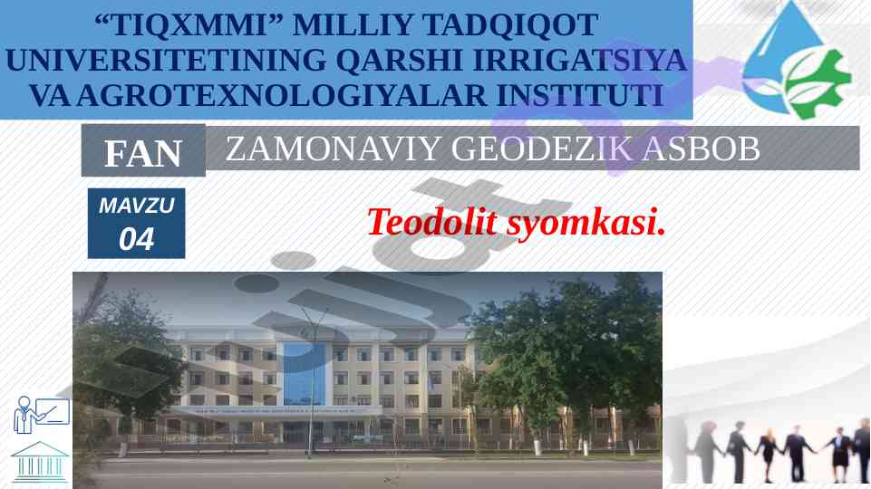 Teodolit syomkasi va planga olish usullari