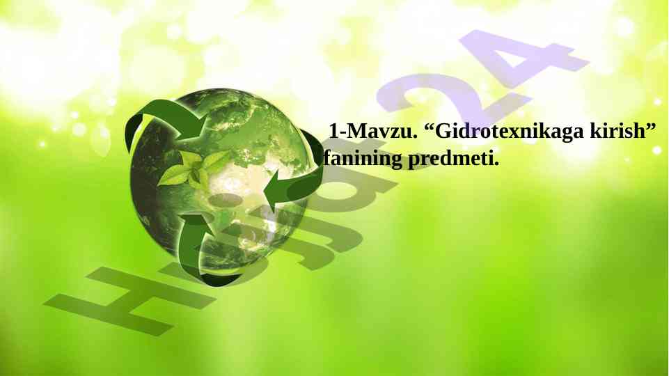 Gidrotexnikaga kirish fani bilan bog‘liq masalalar