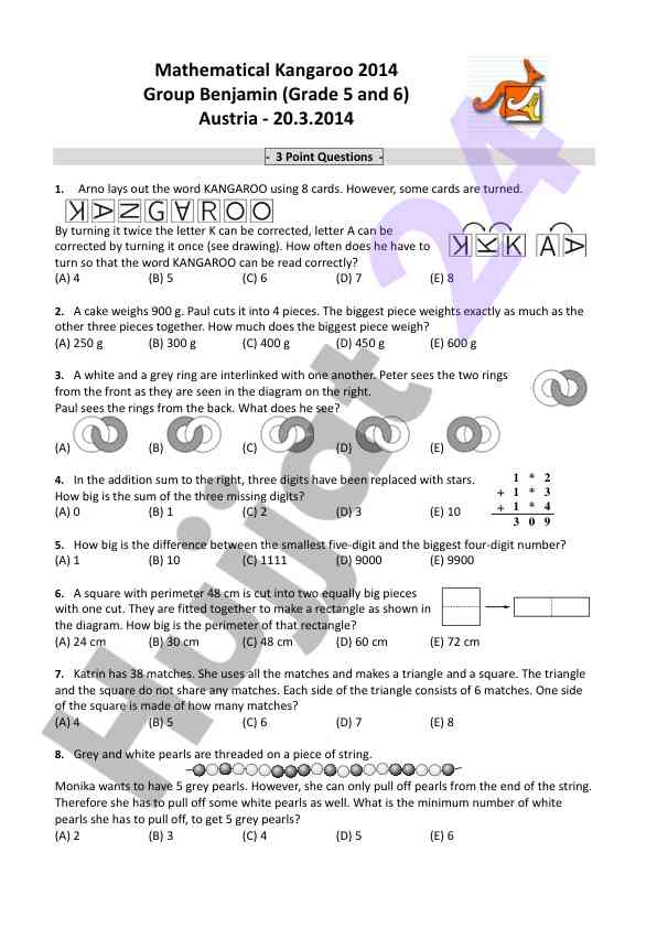 Kangaroo word puzzle and weight distribution problems