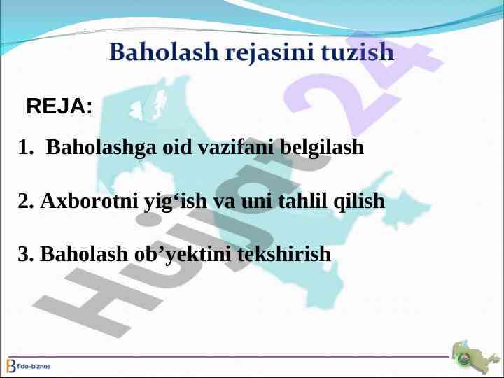 Baholash faoliyati oliy maqsadlari
