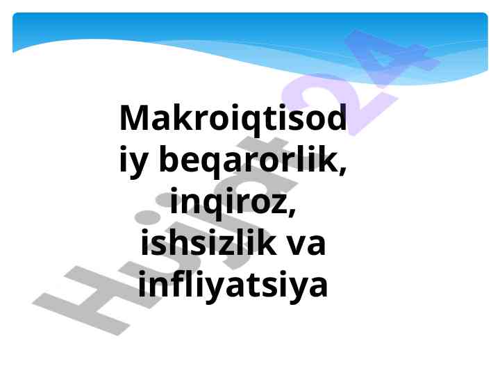 Makroiqtisodiy beqarorlik va ishsizlik tahlili
