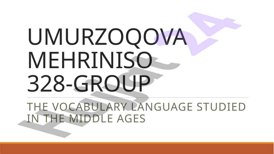 The vocabulary language studied in the middle ages