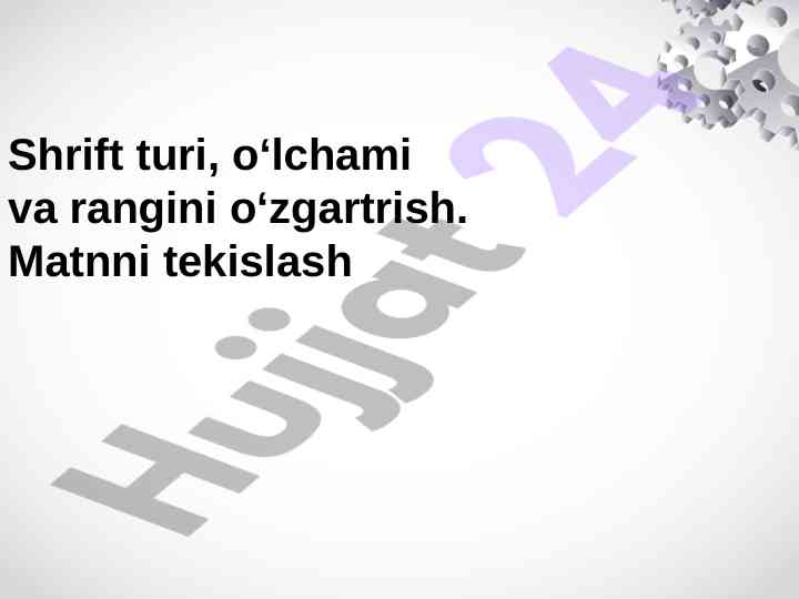 Shrift turi, o'lchami va rangini o'zgartrish