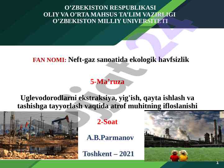 Atrof muqitni ifloslanishi va neft-gaz sanoati