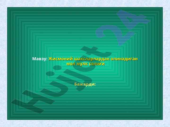 Jismoniy shaxslardan mol-mulk solig‘ining ahammiyati