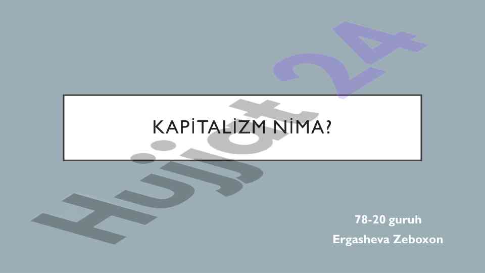Kapi̇tali̇zm va moli̇yaviy kapi̇tali̇zm tizimlari