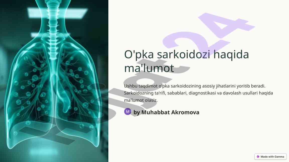 O'pka sarkoidozi haqida ma'lumot