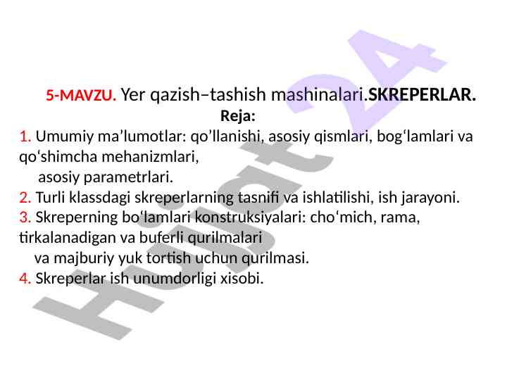 Yer qazish-tashish mashinalari va skreperlar