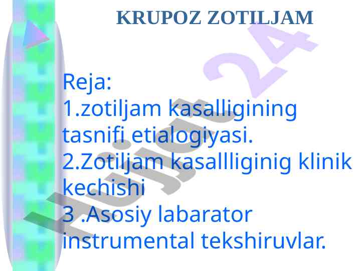 Zotiljam kasalligining tasnifi va etiologiyasi