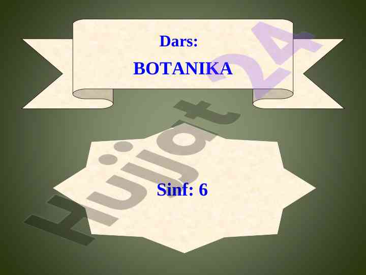 Bargda organik moddalar hozir bo'lishi