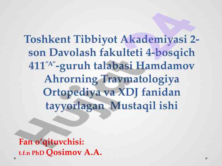 Son suyagi boshchasining tug'ma chiqishi va displaziyasi