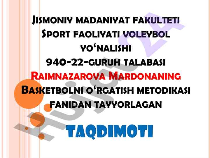 Basketbolni o‘rganish metodikasi va rivojlanishi