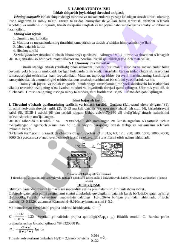 Titrashni aniqlash laboratoriya ishlari