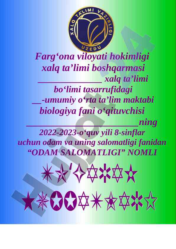 Odam salomatligi fanidan to‘garak a‘zolari haqida ma’lumot