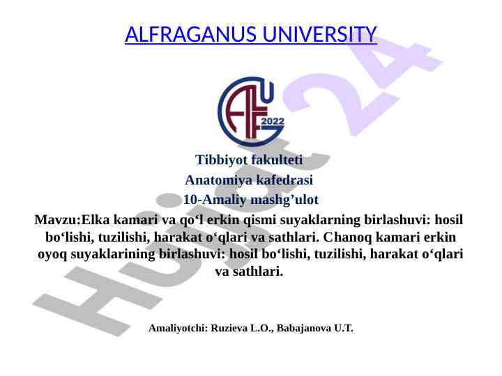 Anatomiya amaliy mashg'ulotlariga kirish