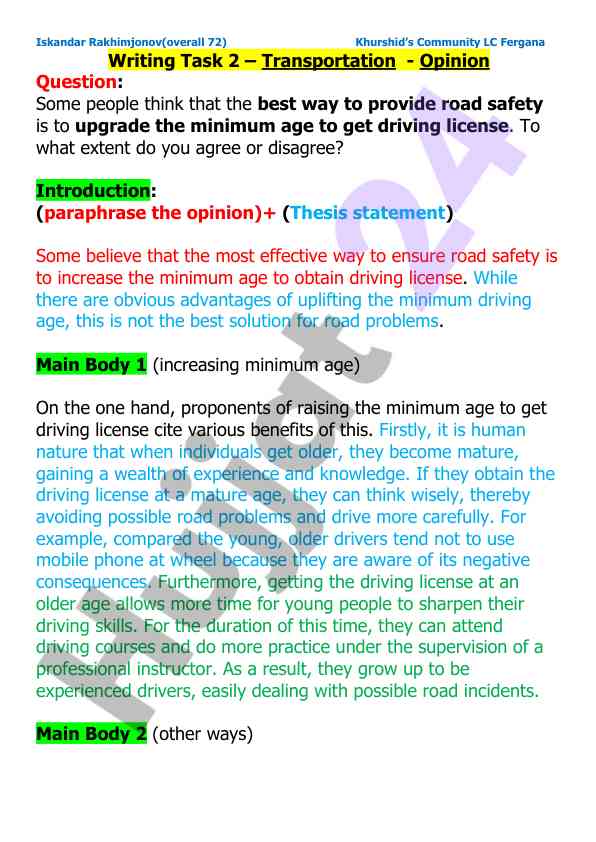 Increasing minimum age for driving license and road safety