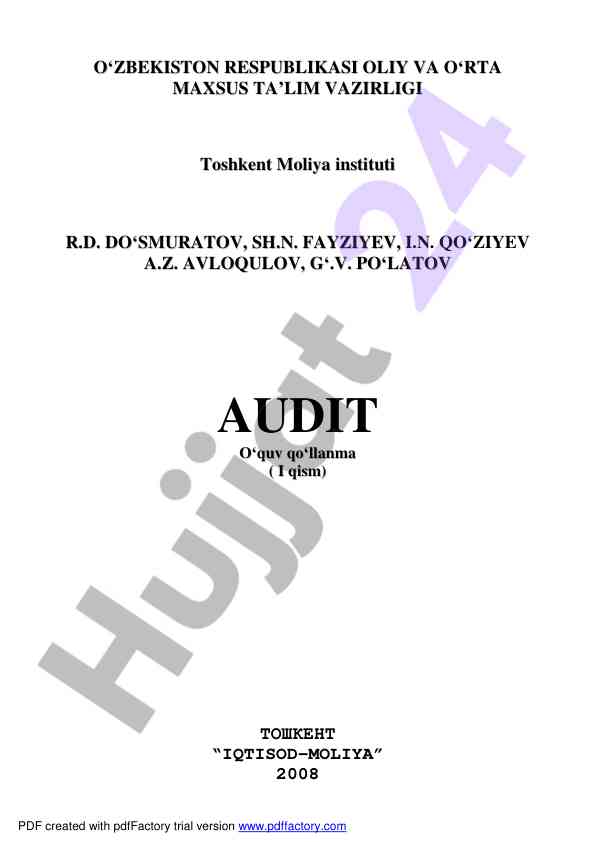 Audit o‘quv qo‘llanma i qism