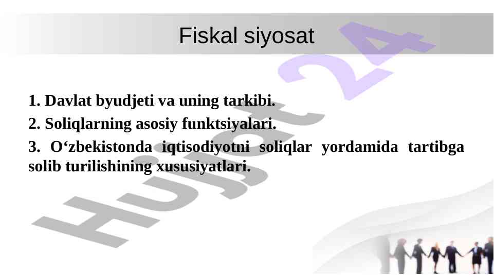 Fiskal siyosat va iqtisodiyotdagi roli