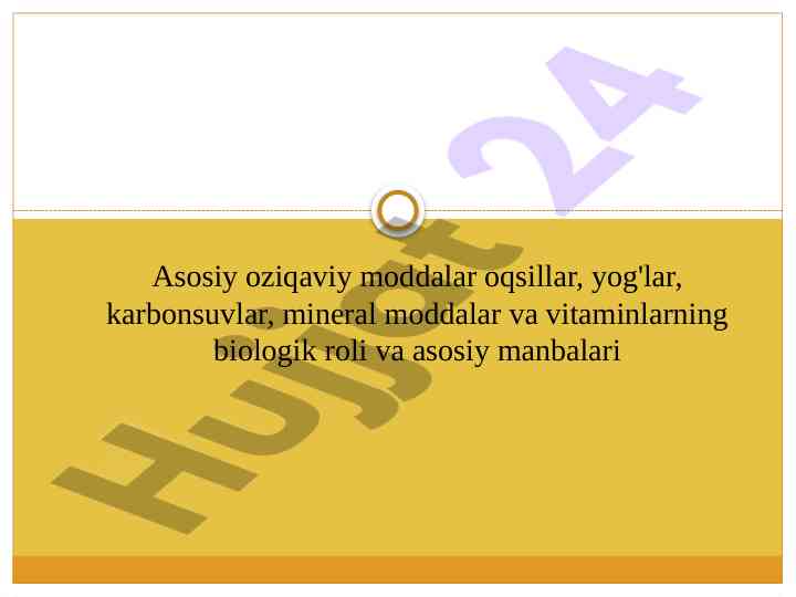 Oqsillar va ularning biologik roli