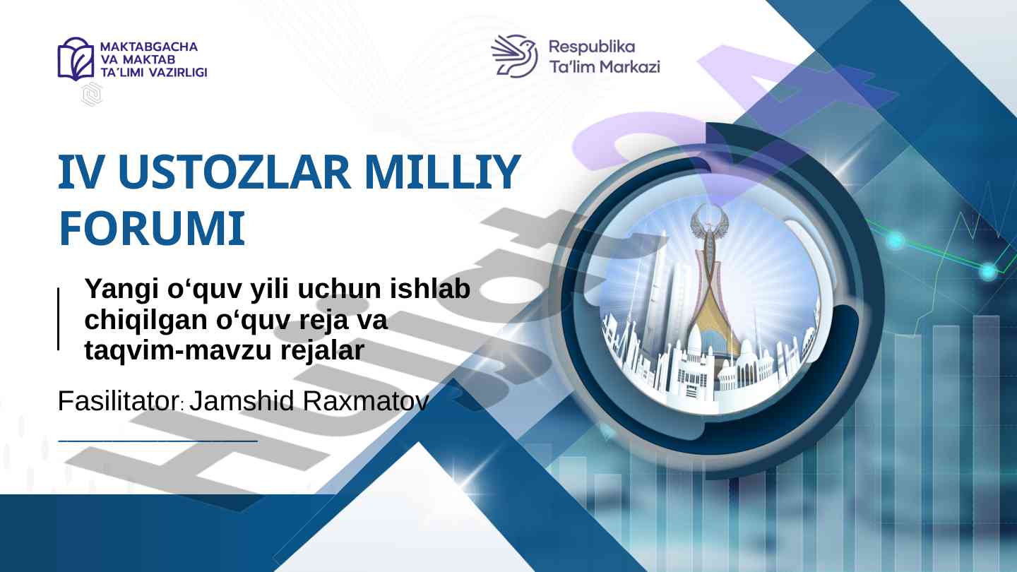 Yangi o‘quv yili uchun o‘quv reja taqvim rejalar