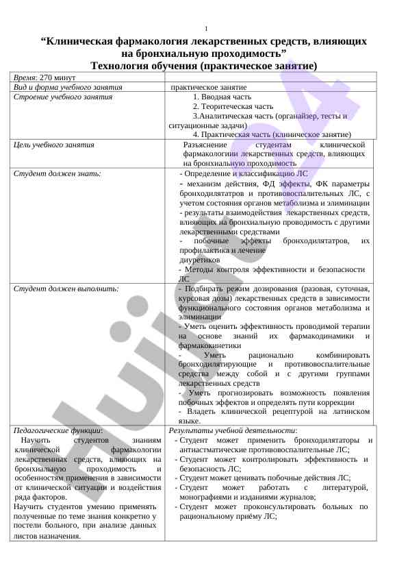 Клиническая фармакология лекарственных средств