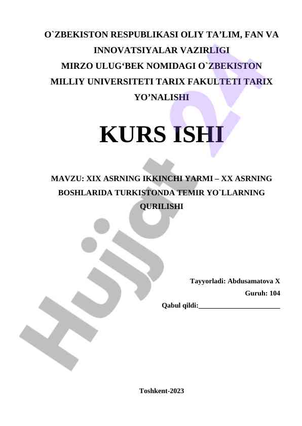 Xix asrning ikkinchi yarmi – xx asrning boshlari turkistonda
