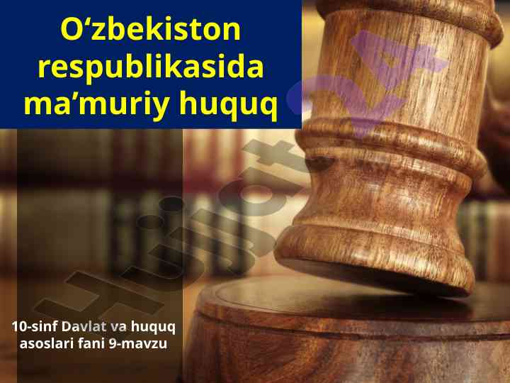 Ma’muriy huquq davlat boshqaruvi jarayonida