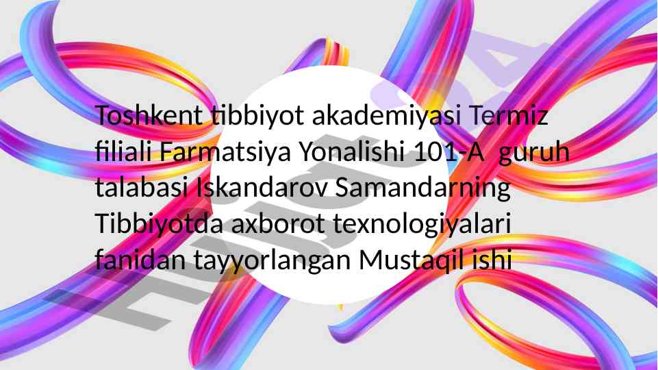 Tibbiy ta'limda axborot texnologiyalari va kompyuterlar