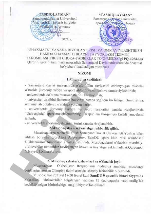 Shaxmatni rivojlantirish tizimini takomillashtirish