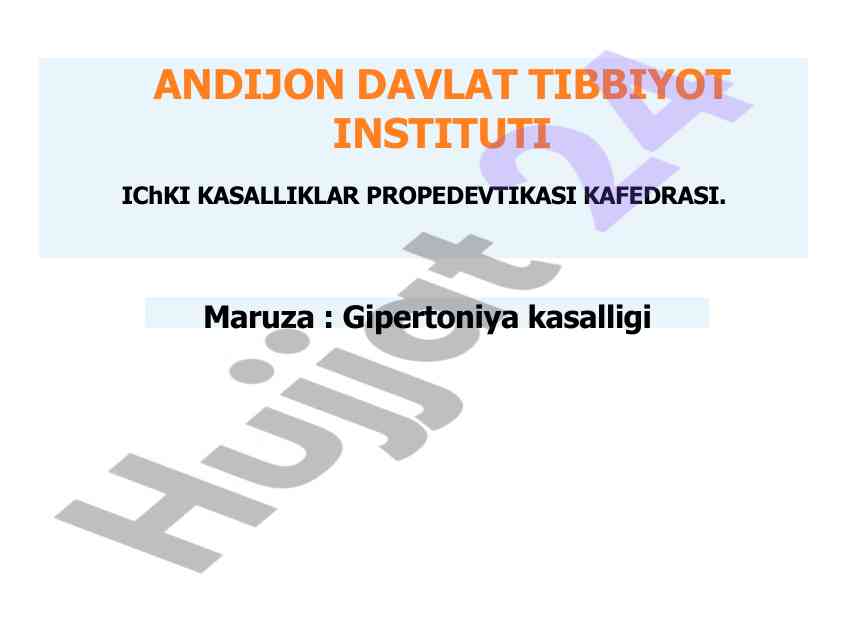 Gipertoniya kasalligi va uning bosqichlari