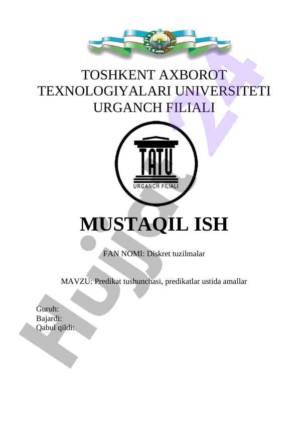 Predikat tushunchasi va mantiqiy amal mavzusi
