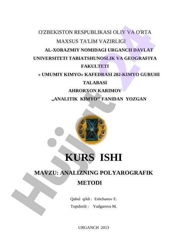 Analizning polyarografik metodi