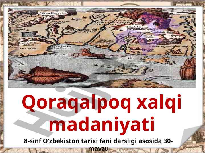 Qoraqalpoq xalqi madaniyati tarixi 8-sinf darsligi