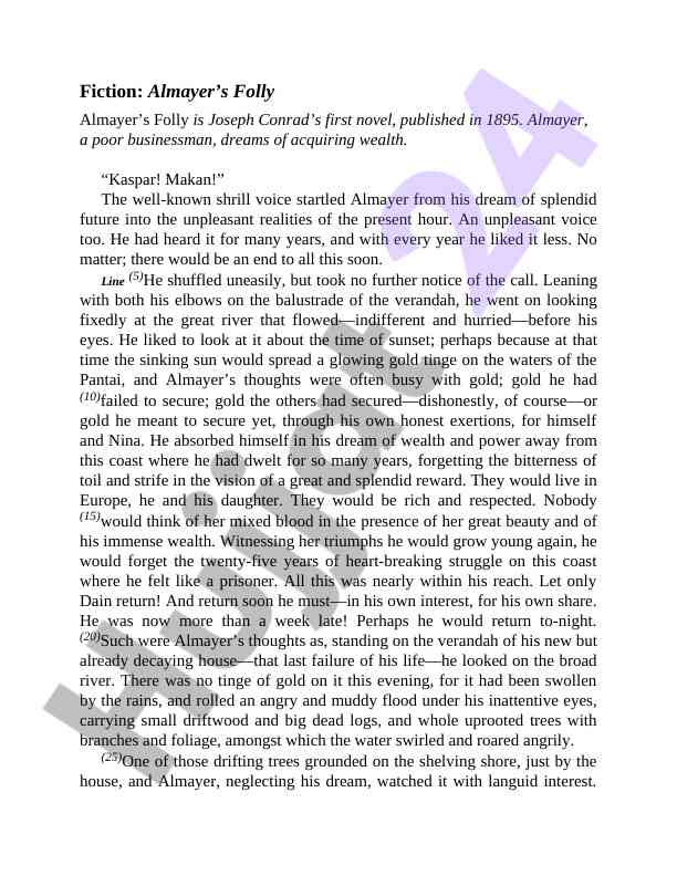 Almayer's folly analysis and themes
