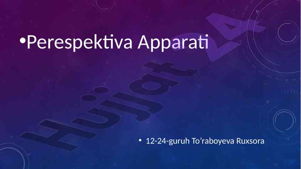 Perspektiva apparati va geometrik tasvirlar