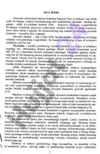 Mexanik harakat va tabiiy fanlarda o'rganilishi