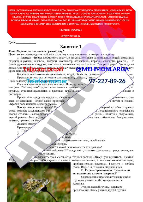 Grammatika bilimi va rus tili sevgi