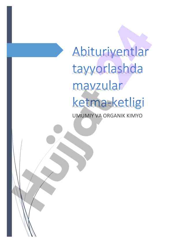 Umumiy va organik kimyo tushunchalari va vazifalari